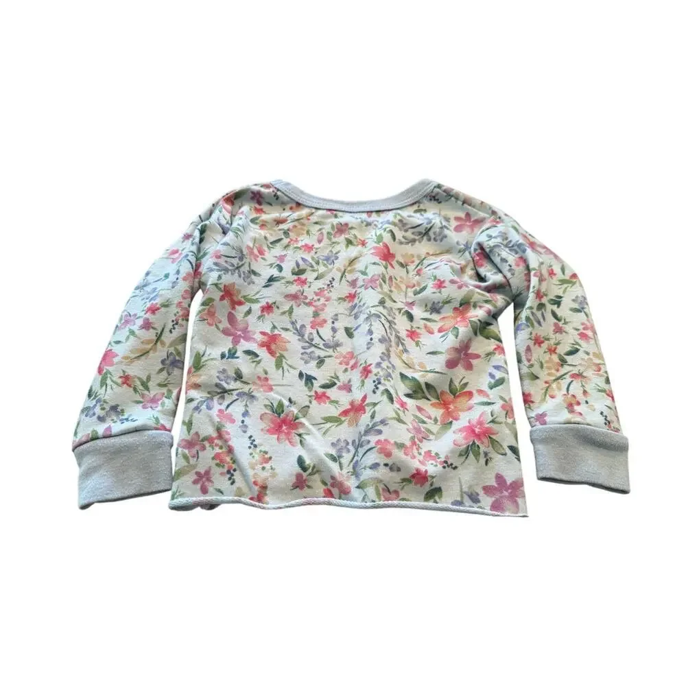T2love Girls White Long Sleeve Floral Print Lounge Set Size 2 Year